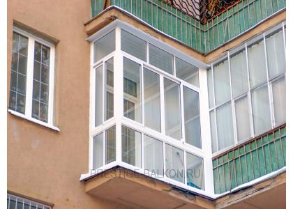 Французское остекление балкона алюминиевыми окнами от пола до потолка в Лыткарино